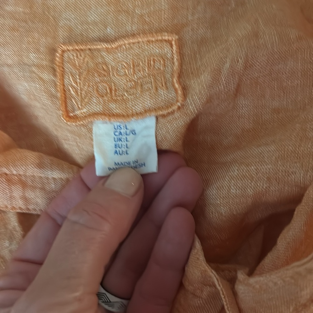 Like New Sigrid Olsen Orange Linen Button Down Sh… - image 4